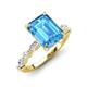 3 - Laila 3.48 ctw Blue Topaz Emerald Shape (9x7 mm) Hidden Halo Engagement Ring 