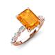 3 - Laila 2.73 ctw Citrine Emerald Shape (9x7 mm) Hidden Halo Engagement Ring 