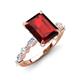 3 - Laila 3.00 ctw Red Garnet Emerald Shape (9x7 mm) Hidden Halo Engagement Ring 