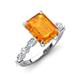 3 - Laila 2.73 ctw Citrine Emerald Shape (9x7 mm) Hidden Halo Engagement Ring 