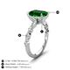 5 - Laila 2.48 ctw Created Emerald (9x7 mm) Emerald Shape Hidden Halo Engagement Ring 