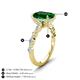 5 - Laila 2.48 ctw Created Emerald (9x7 mm) Emerald Shape Hidden Halo Engagement Ring 