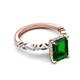 4 - Laila 2.48 ctw Created Emerald (9x7 mm) Emerald Shape Hidden Halo Engagement Ring 