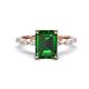 5 - Laila 2.48 ctw Created Emerald (9x7 mm) Emerald Shape Hidden Halo Engagement Ring 