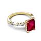 4 - Laila 3.44 ctw Created Ruby Emerald Shape (9x7 mm) Hidden Halo Engagement Ring 