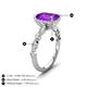 5 - Laila 2.73 ctw Amethyst Emerald Shape (9x7 mm) Hidden Halo Engagement Ring 