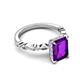 4 - Laila 2.73 ctw Amethyst Emerald Shape (9x7 mm) Hidden Halo Engagement Ring 