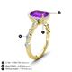 5 - Laila 2.73 ctw Amethyst Emerald Shape (9x7 mm) Hidden Halo Engagement Ring 