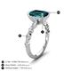 5 - Laila 3.48 ctw London Blue Topaz Emerald Shape (9x7 mm) Hidden Halo Engagement Ring 