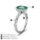 5 - Laila 3.44 ctw Created Alexandrite Emerald Shape (9x7 mm) Hidden Halo Engagement Ring 