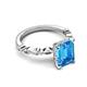 4 - Laila 3.48 ctw Blue Topaz Emerald Shape (9x7 mm) Hidden Halo Engagement Ring 