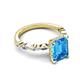 4 - Laila 3.48 ctw Blue Topaz Emerald Shape (9x7 mm) Hidden Halo Engagement Ring 