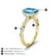 5 - Laila 3.48 ctw Blue Topaz Emerald Shape (9x7 mm) Hidden Halo Engagement Ring 