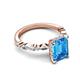 4 - Laila 3.48 ctw Blue Topaz Emerald Shape (9x7 mm) Hidden Halo Engagement Ring 