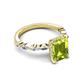 4 - Laila 2.93 ctw Peridot Emerald Shape (9x7 mm) Hidden Halo Engagement Ring 