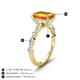 5 - Laila 2.73 ctw Citrine Emerald Shape (9x7 mm) Hidden Halo Engagement Ring 