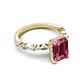 4 - Laila 3.33 ctw Pink Tourmaline Emerald Shape (9x7 mm) Hidden Halo Engagement Ring 