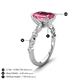 5 - Laila 3.33 ctw Pink Tourmaline Emerald Shape (9x7 mm) Hidden Halo Engagement Ring 