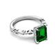 4 - Laila 2.48 ctw Created Emerald (9x7 mm) Emerald Shape Hidden Halo Engagement Ring 