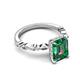 4 - Laila 3.44 ctw Created Alexandrite Emerald Shape (9x7 mm) Hidden Halo Engagement Ring 