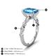 5 - Laila 3.48 ctw Blue Topaz Emerald Shape (9x7 mm) Hidden Halo Engagement Ring 