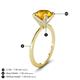 5 - Morgan 1.30 ctw Center Citrine with Prong Studded Natural Diamond Solitaire Plus Engagement Ring 