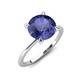 4 - Morgan 1.30 ctw Center Iolite with Prong Studded Natural Diamond Solitaire Plus Engagement Ring 