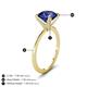 5 - Morgan 1.30 ctw Center Iolite with Prong Studded Natural Diamond Solitaire Plus Engagement Ring 