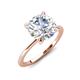 4 - Morgan 1.25 ctw Center Moissanite with Prong Studded Natural Diamond Solitaire Plus Engagement Ring 