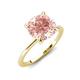 4 - Morgan 1.35 ctw Center Morganite with Prong Studded Natural Diamond Solitaire Plus Engagement Ring 