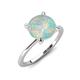 4 - Morgan 1.05 ctw Center Opal with Prong Studded Natural Diamond Solitaire Plus Engagement Ring 