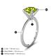 5 - Morgan 1.54 ctw Center Peridot with Prong Studded Natural Diamond Solitaire Plus Engagement Ring 