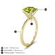 5 - Morgan 1.54 ctw Center Peridot with Prong Studded Natural Diamond Solitaire Plus Engagement Ring 