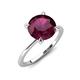 4 - Morgan 1.50 ctw Center Rhodolite Garnet with Prong Studded Natural Diamond Solitaire Plus Engagement Ring 