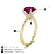 5 - Morgan 1.50 ctw Center Rhodolite Garnet with Prong Studded Natural Diamond Solitaire Plus Engagement Ring 