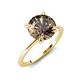 4 - Morgan 1.33 ctw Center Smoky Quartz with Prong Studded Natural Diamond Solitaire Plus Engagement Ring 