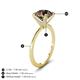 5 - Morgan 1.33 ctw Center Smoky Quartz with Prong Studded Natural Diamond Solitaire Plus Engagement Ring 