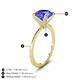 5 - Morgan 1.33 ctw Center Tanzanite with Prong Studded Natural Diamond Solitaire Plus Engagement Ring 