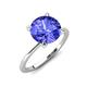 4 - Morgan 1.33 ctw Center Tanzanite with Prong Studded Natural Diamond Solitaire Plus Engagement Ring 