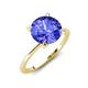 4 - Morgan 1.33 ctw Center Tanzanite with Prong Studded Natural Diamond Solitaire Plus Engagement Ring 