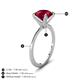 5 - Morgan 1.65 ctw Center Created Ruby with Prong Studded Natural Diamond Solitaire Plus Engagement Ring 