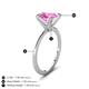 5 - Morgan 2.00 ctw Center Created Pink Sapphire with Prong Studded Natural Diamond Solitaire Plus Engagement Ring 