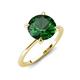 4 - Morgan 1.40 ctw Center Created Emerald with Prong Studded Natural Diamond Solitaire Plus Engagement Ring 