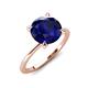 4 - Morgan 2.00 ctw Center Created Blue Sapphire with Prong Studded Natural Diamond Solitaire Plus Engagement Ring 