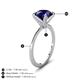 5 - Morgan 2.00 ctw Center Created Blue Sapphire with Prong Studded Natural Diamond Solitaire Plus Engagement Ring 