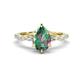 1 - Laila 2.17 ctw Created Alexandrite Pear Shape (9x6 mm) Hidden Halo Engagement Ring 