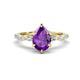 1 - Laila 1.69 ctw Amethyst Pear Shape (9x6 mm) Hidden Halo Engagement Ring 