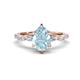 1 - Laila 1.74 ctw Aquamarine Pear Shape (9x6 mm) Hidden Halo Engagement Ring 