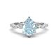 1 - Laila 1.74 ctw Aquamarine Pear Shape (9x6 mm) Hidden Halo Engagement Ring 