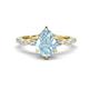 1 - Laila 1.74 ctw Aquamarine Pear Shape (9x6 mm) Hidden Halo Engagement Ring 